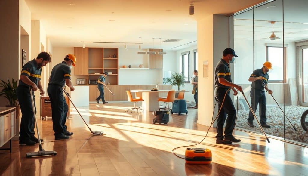 residential cleaning services, commercial cleaning solutions, post-construction clean-up